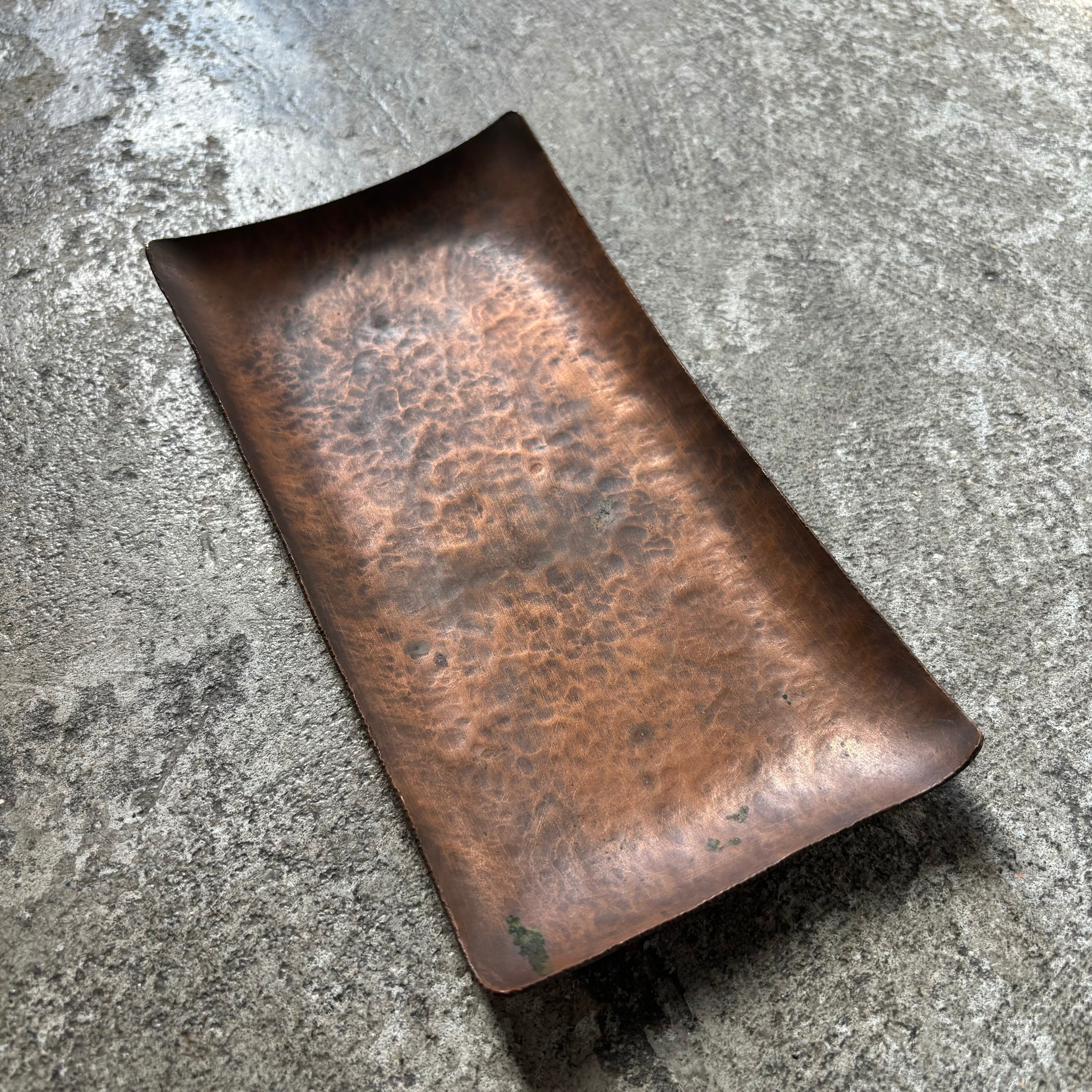 銅板 打ち出し ハンドメイド コイントレイ お香立て 銅 アンティーク
