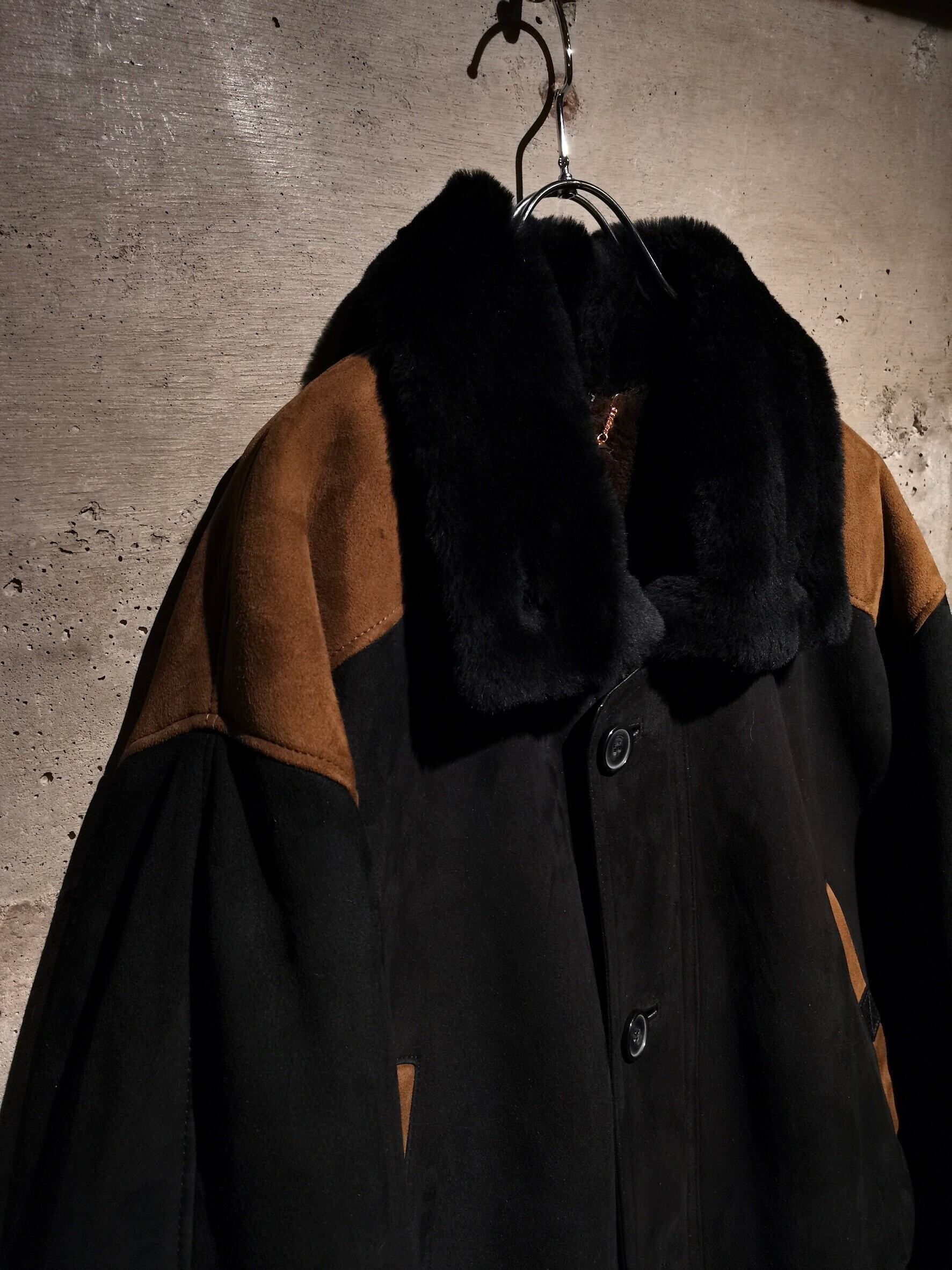 Caka】Special Vintage Nubuck Leather Bicolor Design Loose Mouton 