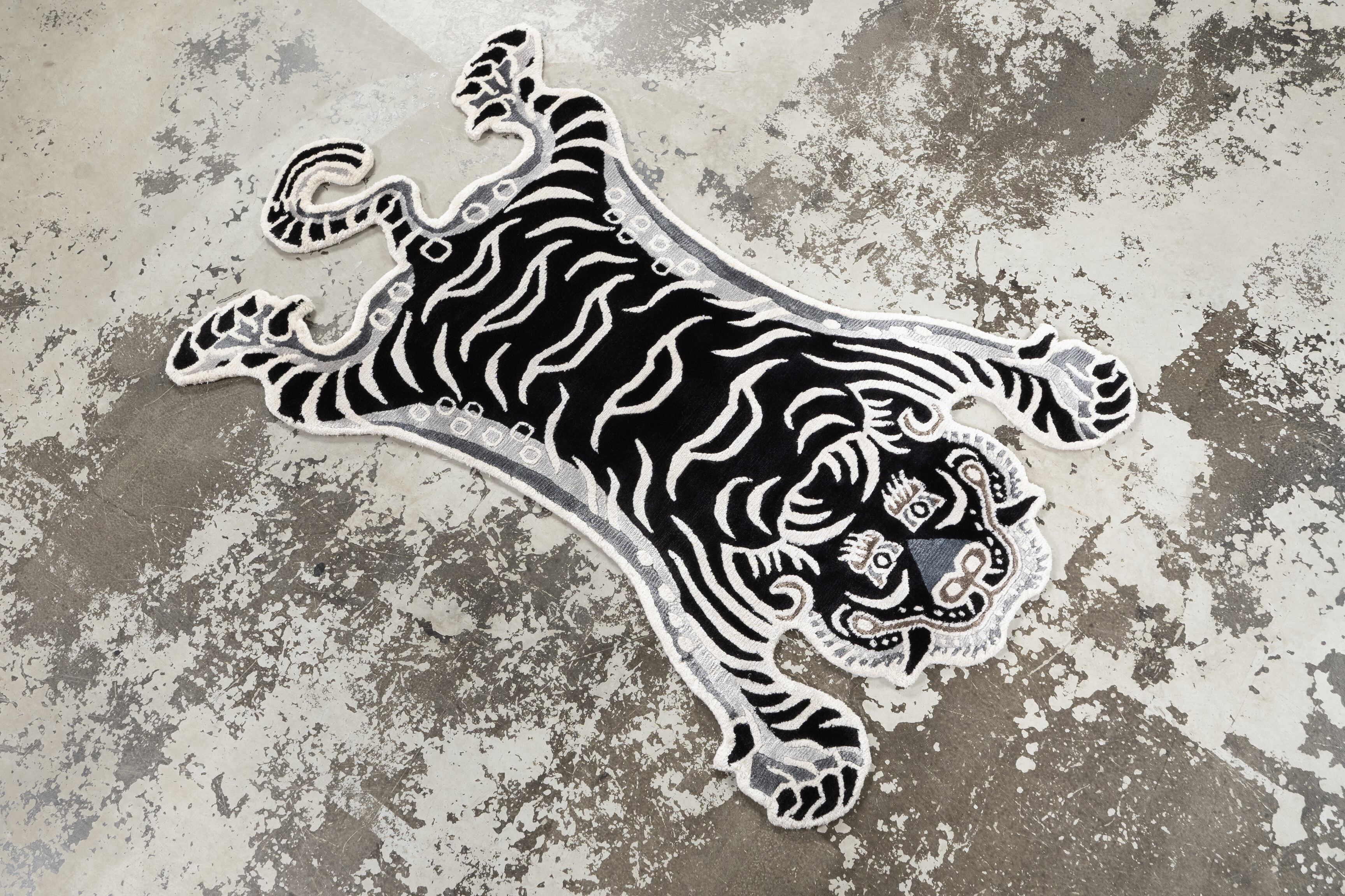 Tibetan Tiger Rug 《Sサイズ•シルク・オリジナル1•モノクロバージョン