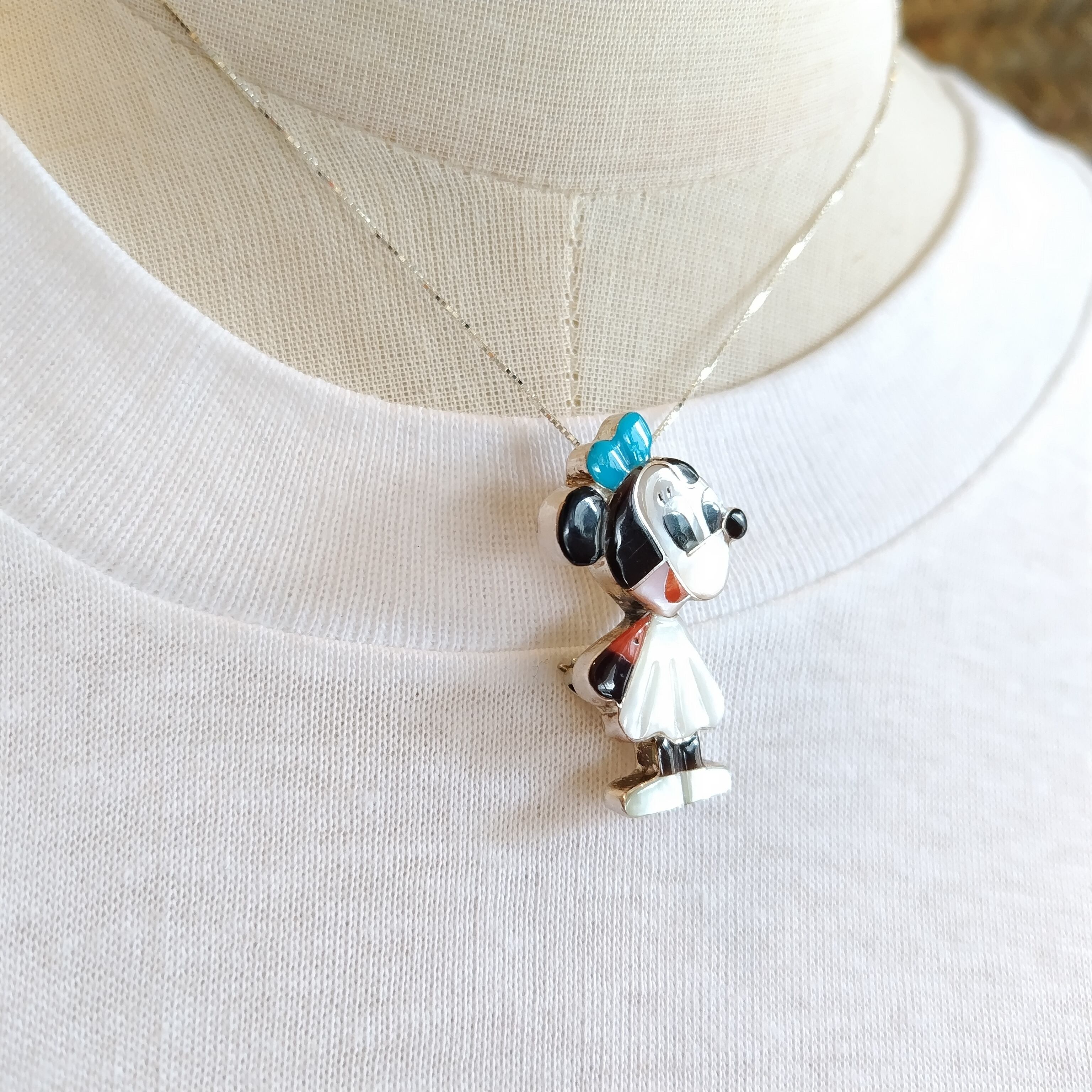 ZUNI Paula Leekity インレイ トップ＋ブローチ シルバーチェーン付 