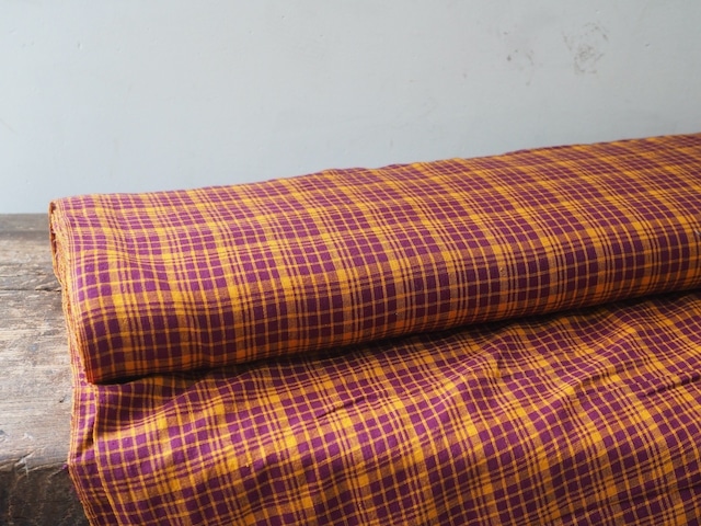 bengal fabric b42 purple yellow checked