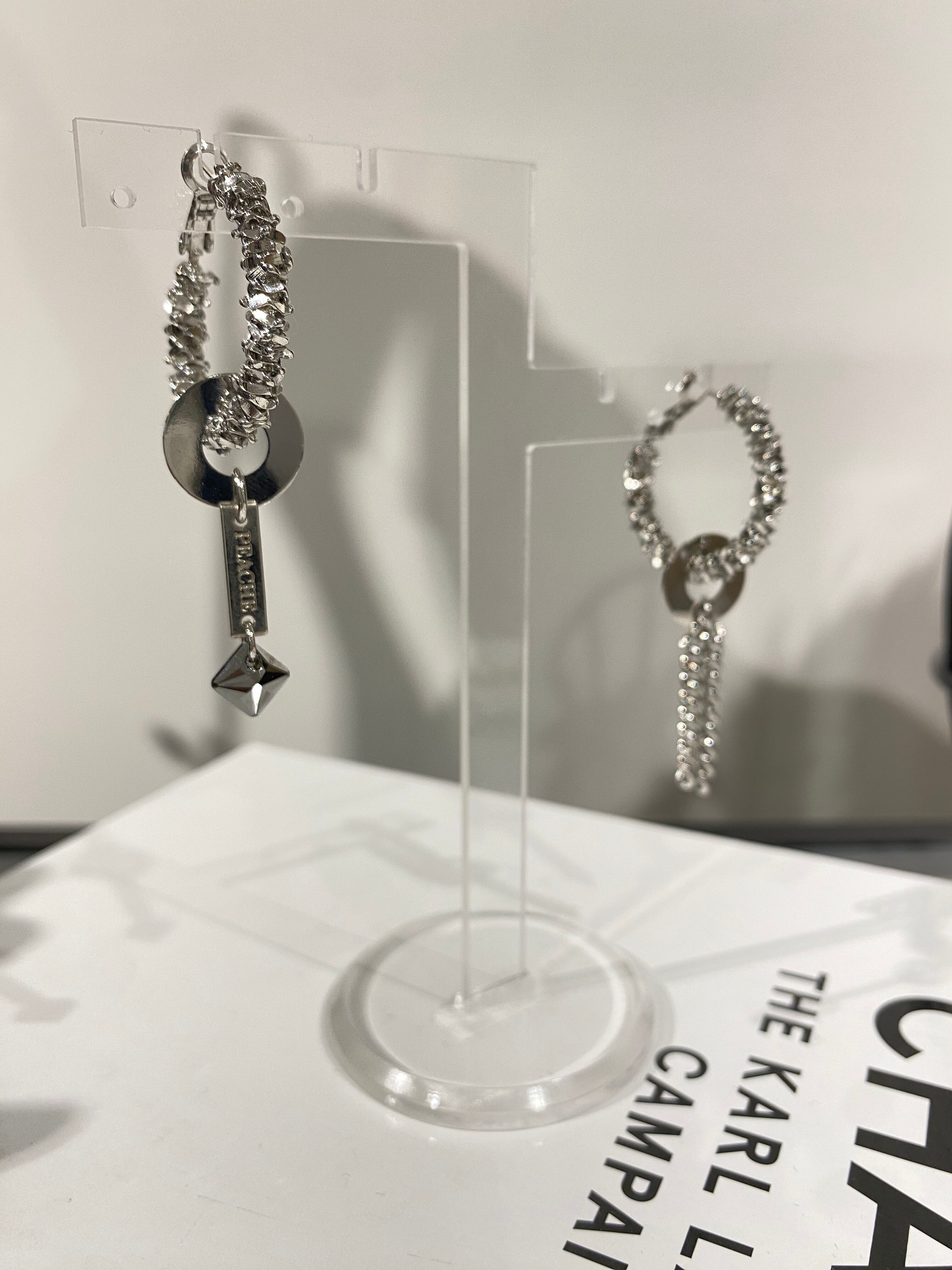 kirakira silver hoop drop