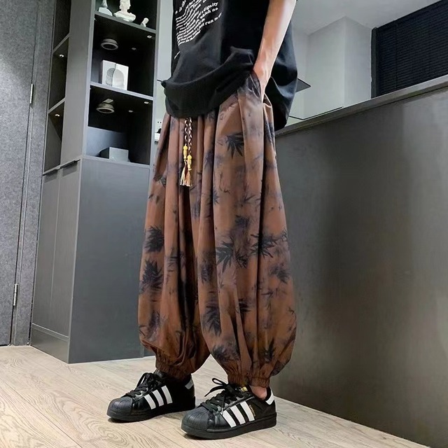 【之】★ズボン★コーヒー色 ファスナー デザイン メンズ 中国ファッション