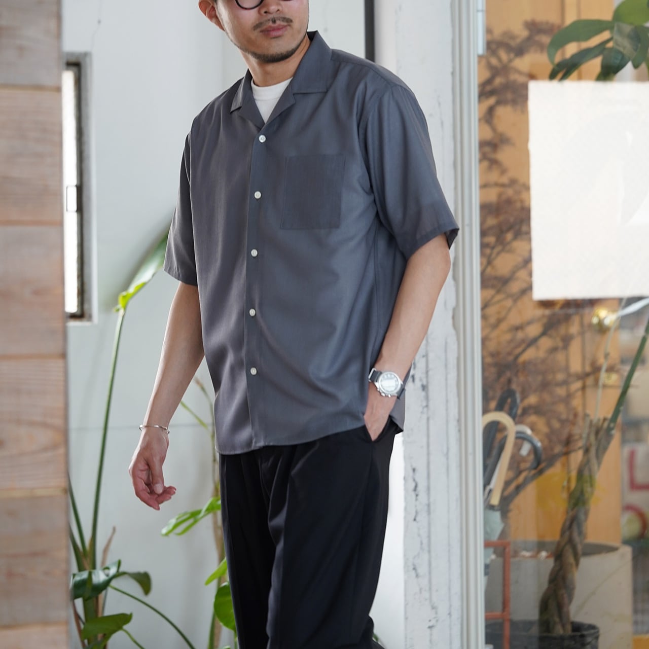 先行公開】尾州ウールシアーオープンカラーシャツ | JiTan｜大人メンズ