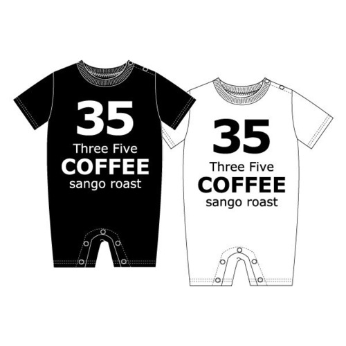 WEB限定価格：35COFFEE オリジナル・ロンパース (FRONT PRINT)