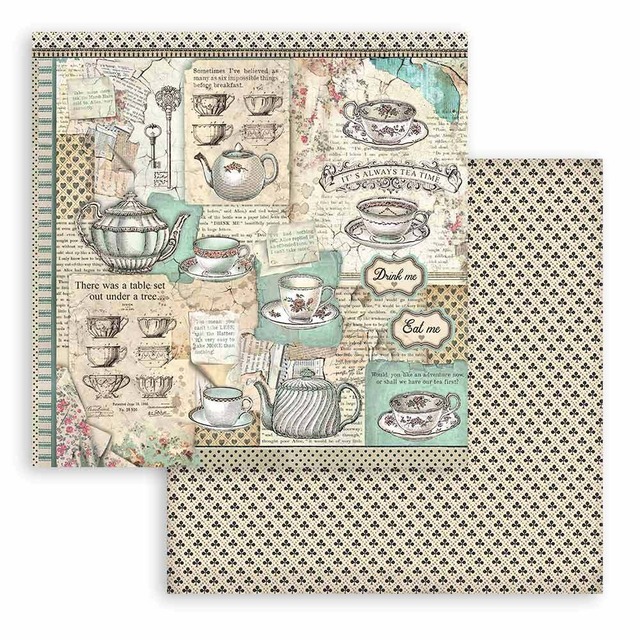 Stamperia Scrapbooking Small Pad 8インチ Double Faced - Alice　両面デザインペーパーパッド10枚入り　SBBS01【Stamperia（スタンぺリア）】[ST-67p]
