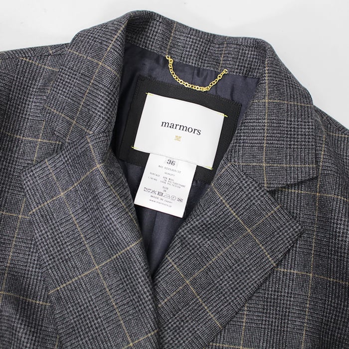 marmors ツイードジャケット　36サイズ　ブルー　マルモア marmors マルモア double tailored jacket 0225305132 2025秋冬新作