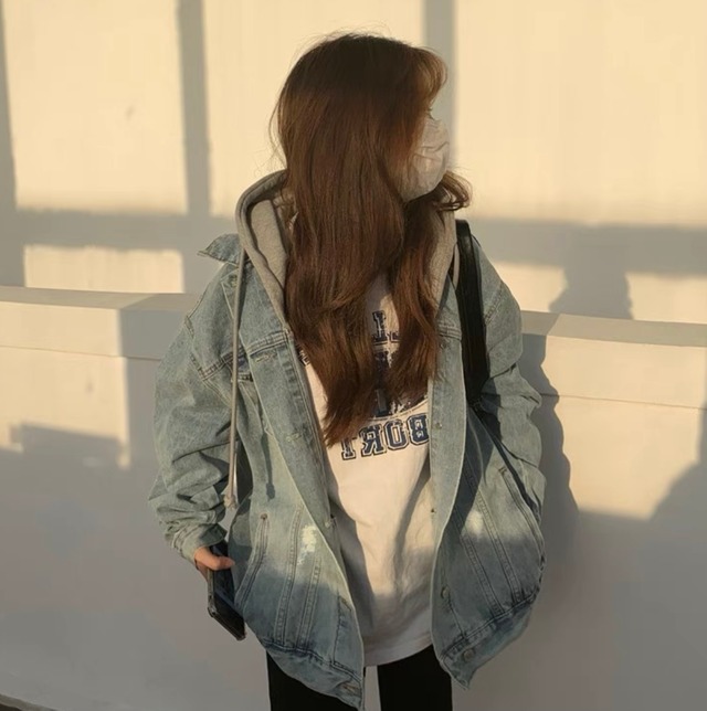 レディースファッション ジージャン ジャケット フード付き パーカー フード取り外し可能 デニム ダメージ 秋冬コーデ 新作 Xlまで More Lluze モア ルーゼ