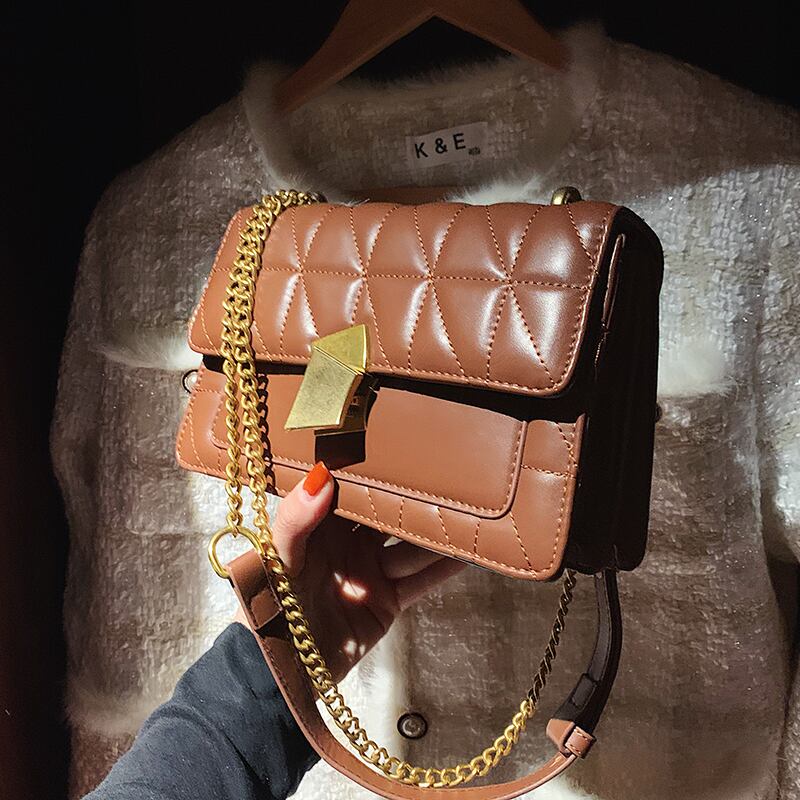 オータムウィンターチェーン シングル 秋物 冬物 スクウェア メッセンジャーバッグ 手作りハンドバック29118905130