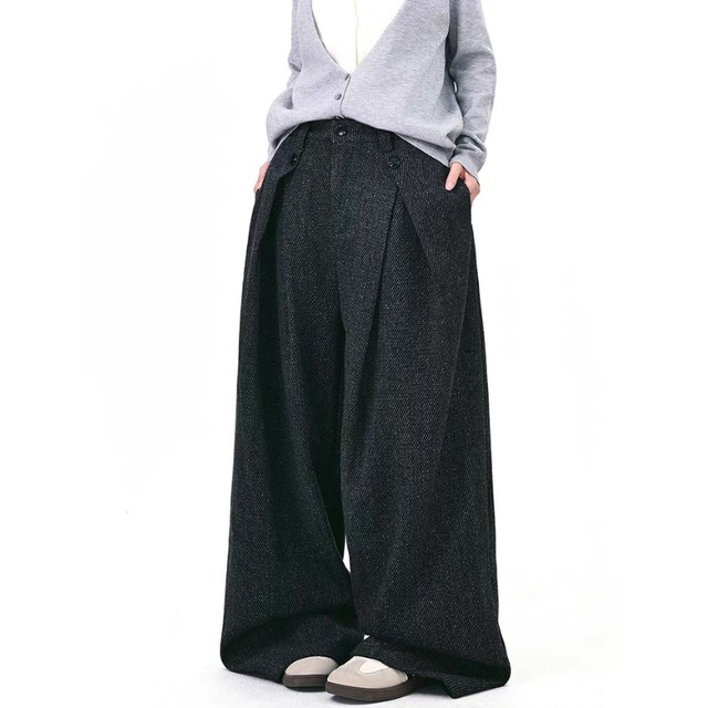 tucked wide suit pants　タックワイドスーツパンツ　J1648