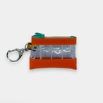 vibram nano pouch  key holder (orange×clear) glow-in-the-dark zip