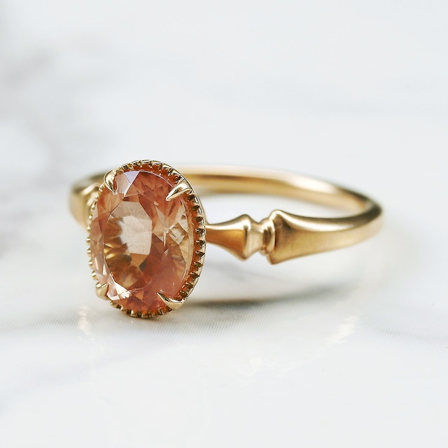 Oregon sunstone ring / K18YG