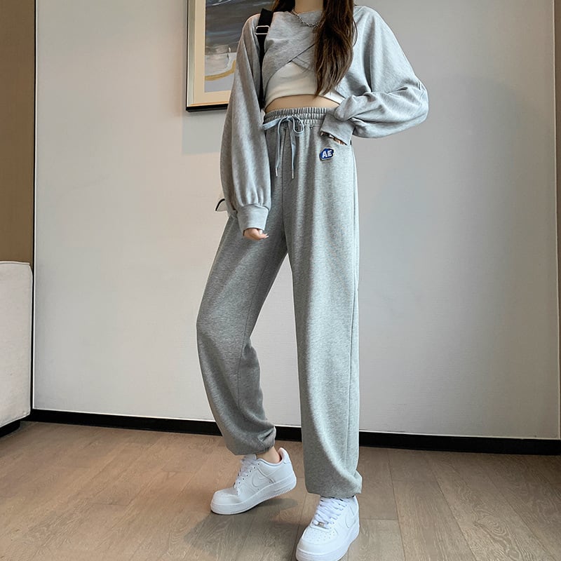 【新作】【送料無料】 女性用スポーツパンツ 2021 春と秋の新作、ゆったりと多用途のレギンスファッショントレンドハーレムカジュアルパンツ 0376746366893