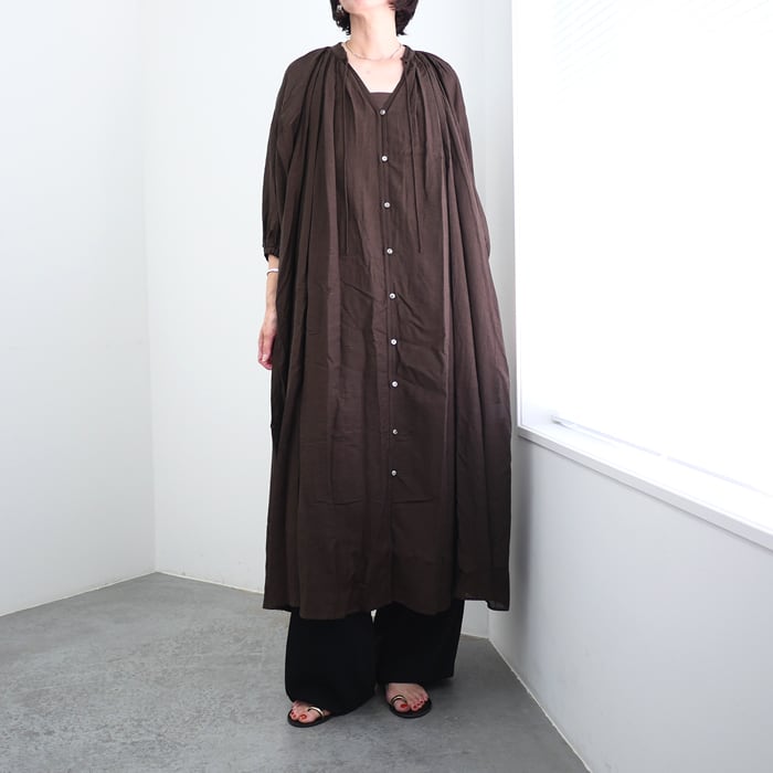YAECA CONTEMPO（ヤエカコンテンポ） Vカットドレス[05703] GRAY | tile