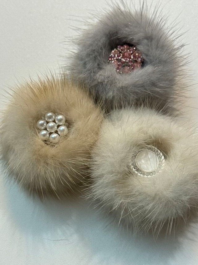 予約  【Lorelei Dog】 Alley hairpin gray / beige / cream