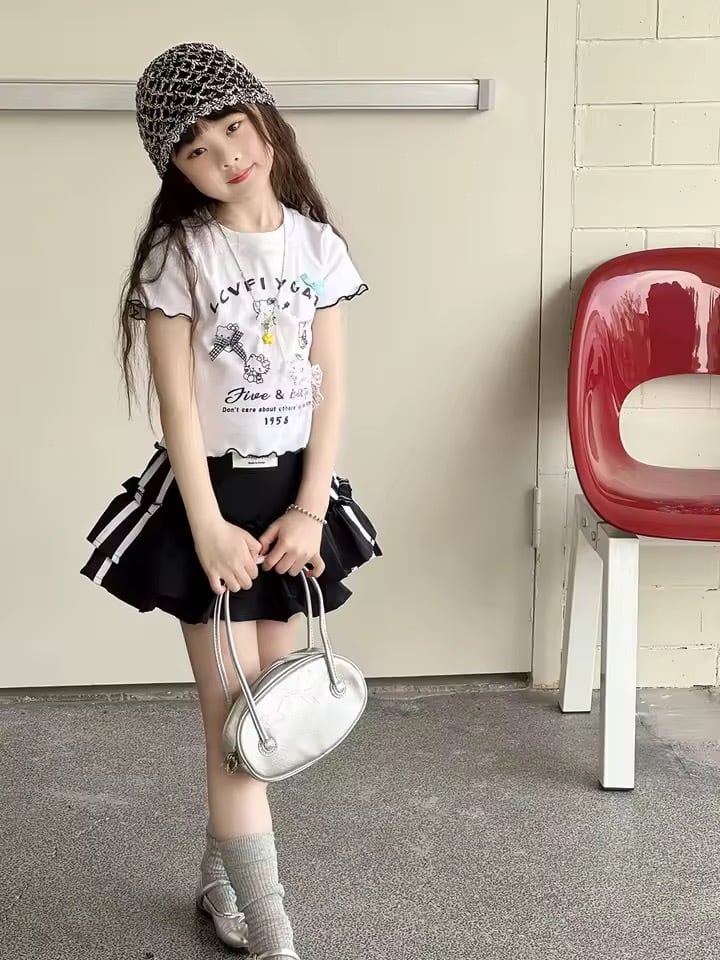 ウエストタグティアードミニスカート
