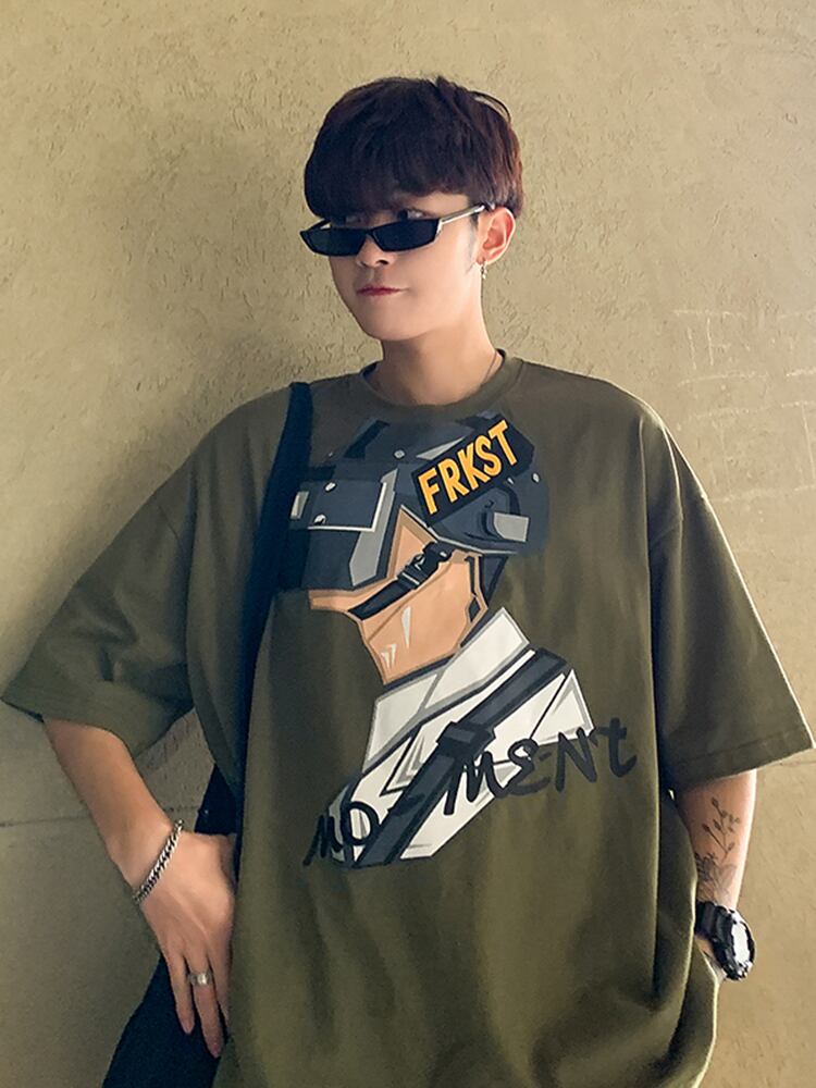 全2色 Tシャツ カットソー プリント カジュアル おしゃれ