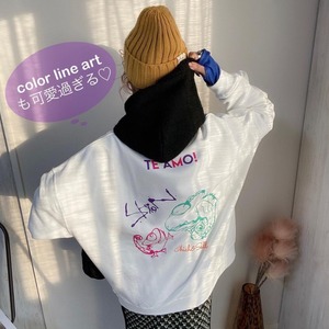 SHION TAKASHIMA color line art pullover【White】