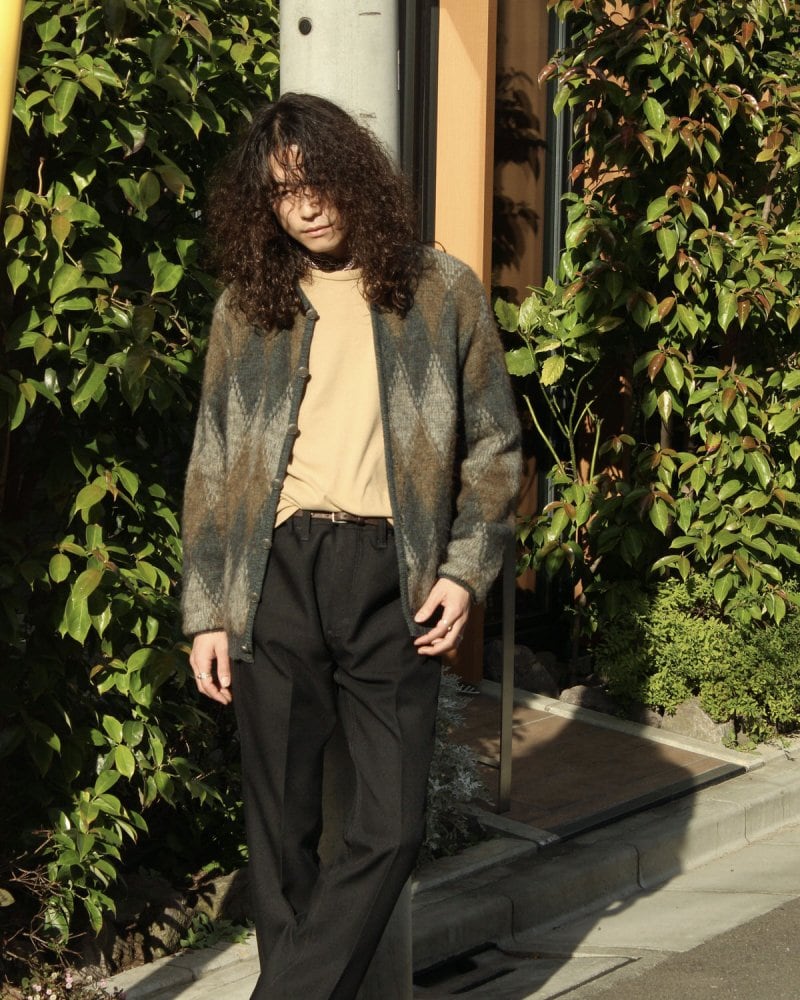 Vintage Alpaca Knit Cardigan [BRENT] [1960s-] Long Hair Knit