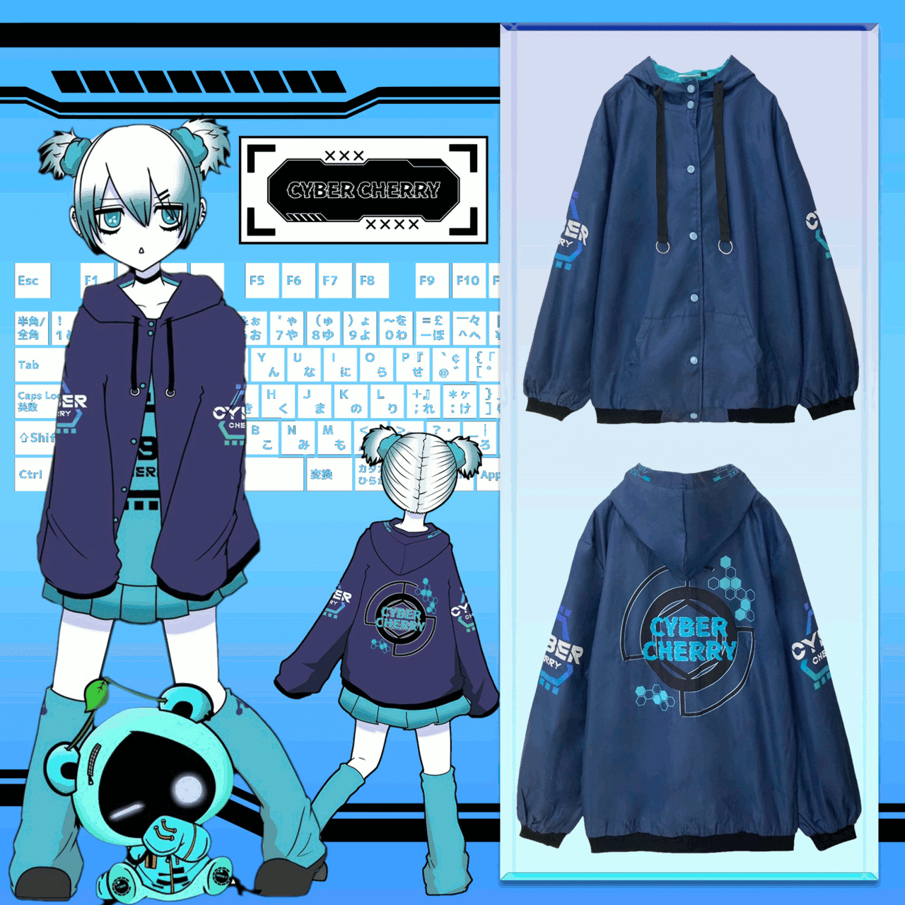 CYBER NAVY WINDBREAKER