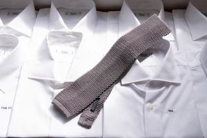 Knit tie "Light grey, Bleu grey, Charcoal grey and Black" colors 3008-19 3018-19