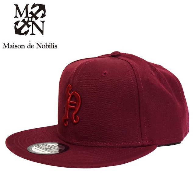 N Logo 6Panel Snap Back Cap Burgundy