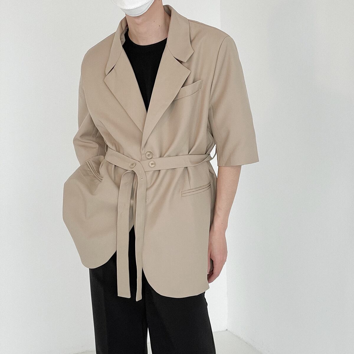 人気大割引 メンズ マルチポケット シングルブレスト ベルト ジャケット アウター ジャケット Redragonusa Com