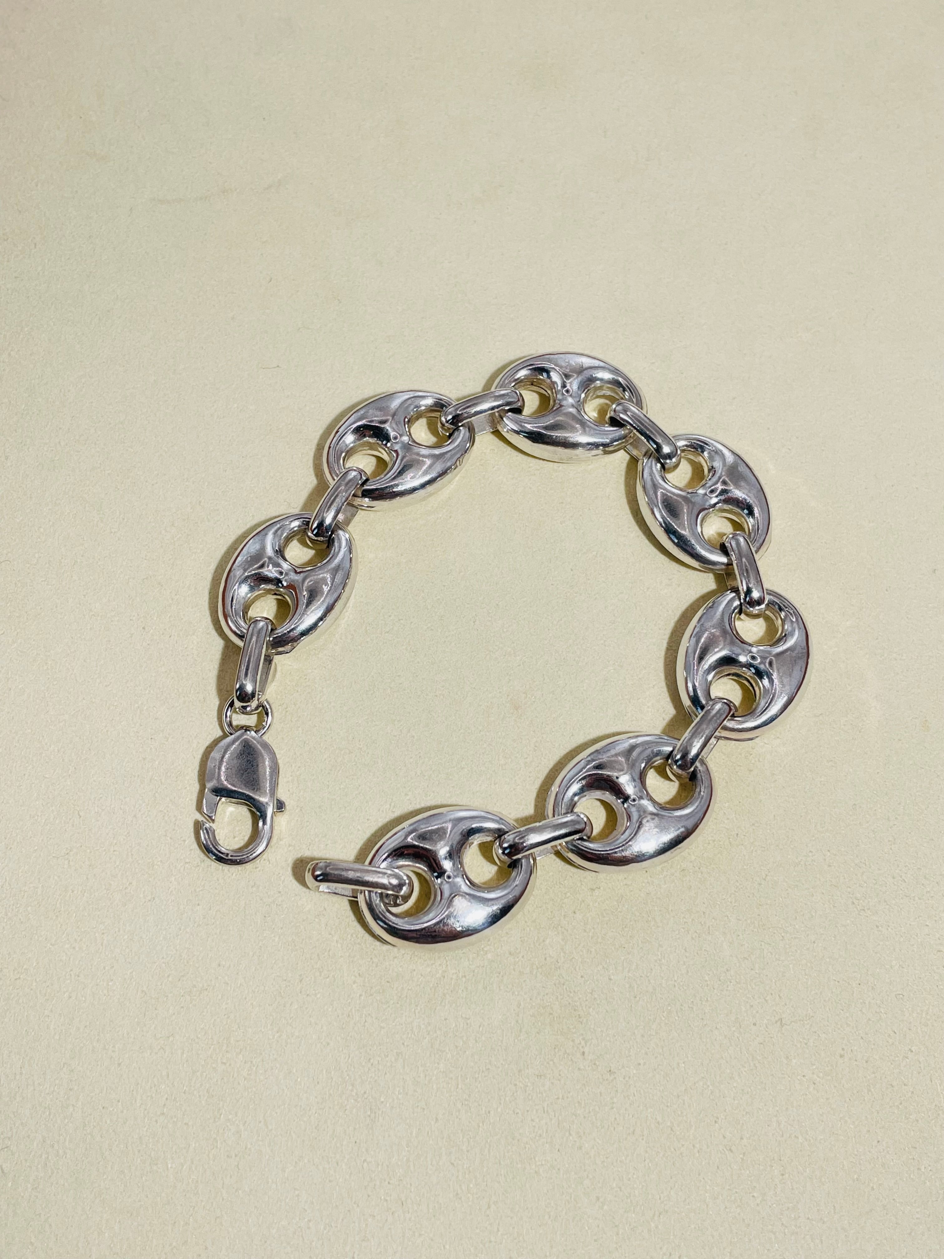 Puffy Anchor Chain Bracelet -Italy-