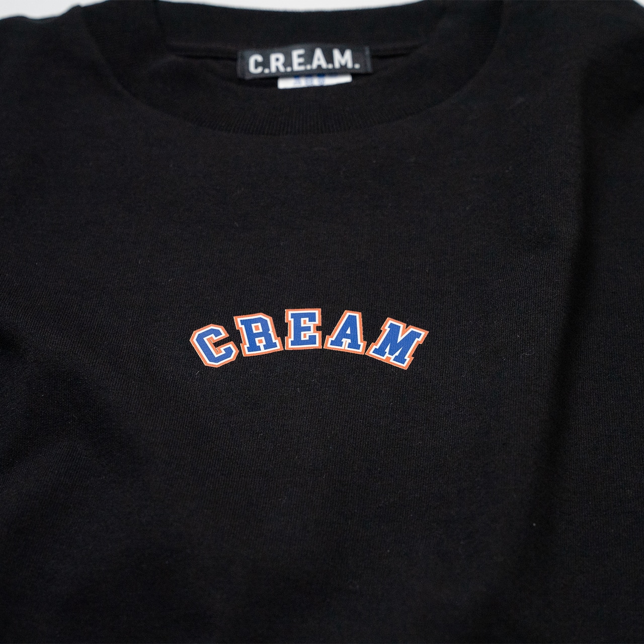 Collage logo T shirts -Black Body- blue×orange