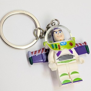 ☆【ブロックフィギュアキーホルダー★トイストーリー （Toy Story）バズ・ライトイヤー】 〚アメリカン雑貨 アメトイ〛