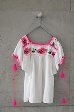 Botanical floral embroidered top