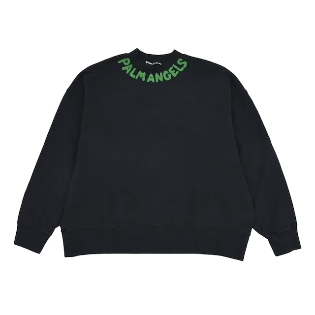 【Palm Angels】SEASONAL LOGO CREWNECK(BLACK/GREEN)