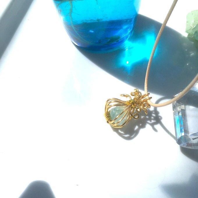 【一点物】✦3月の誕生石✦⋆.·Panier de Aquamarine⋆.·アクアマリンの原石ネックレス·.⋆✦