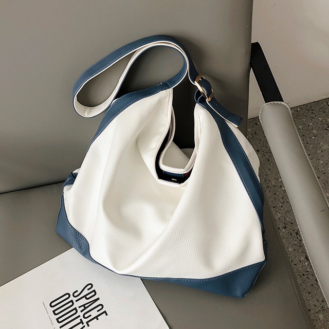 シンプルな大容量バッグ2020新しい流行のファッションシンプルなコントラストシングルショルダーバッグネットレッドワイルドクロスボディトートバッグ Tiancai_Wing_Bag6614100