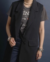 Helmut Lang / Striped Long Vest - 1