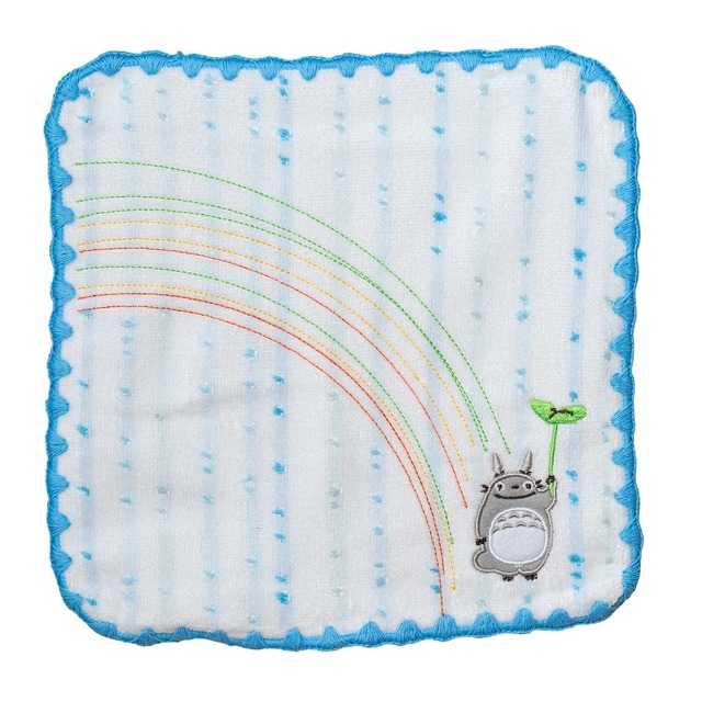 となりのトトロ　ミニタオル　虹ブルー（7225）