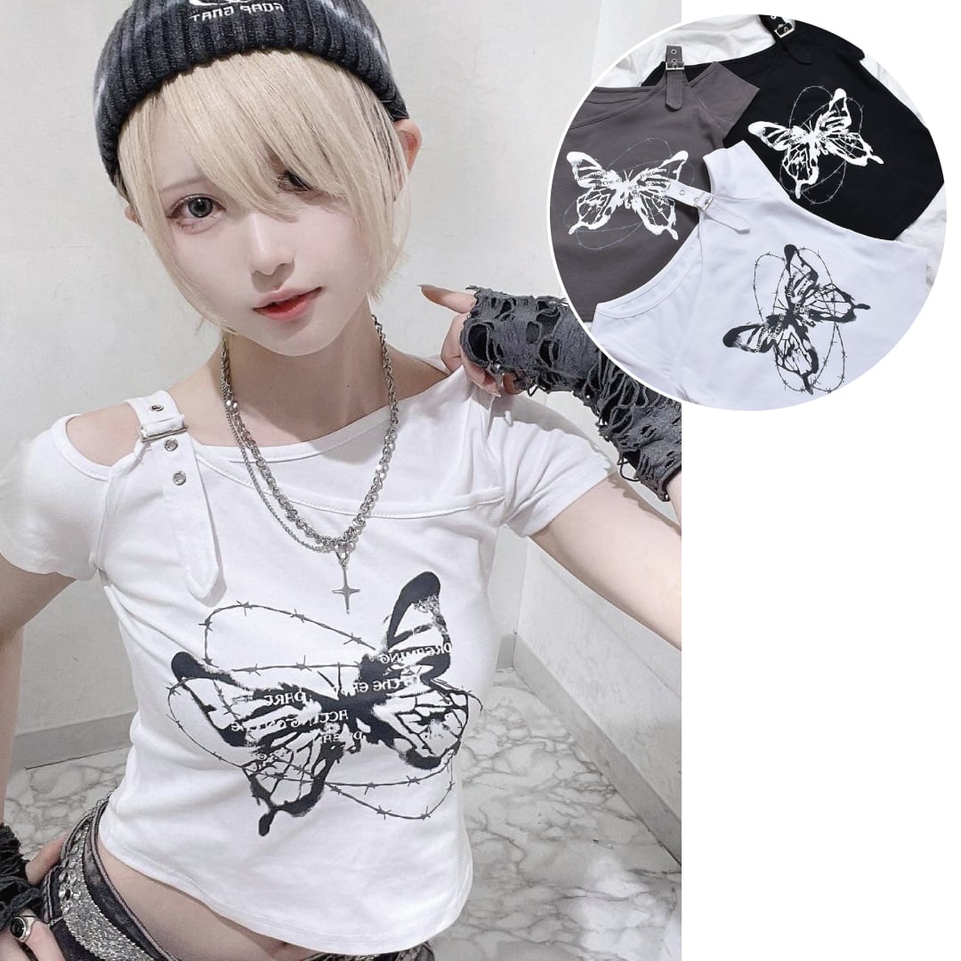 Butterfly ベルトワンショルピタT | VOLCAN&APHRODITE