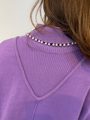 ガレナ galena GALENA　パール付きニット 前後着用可能