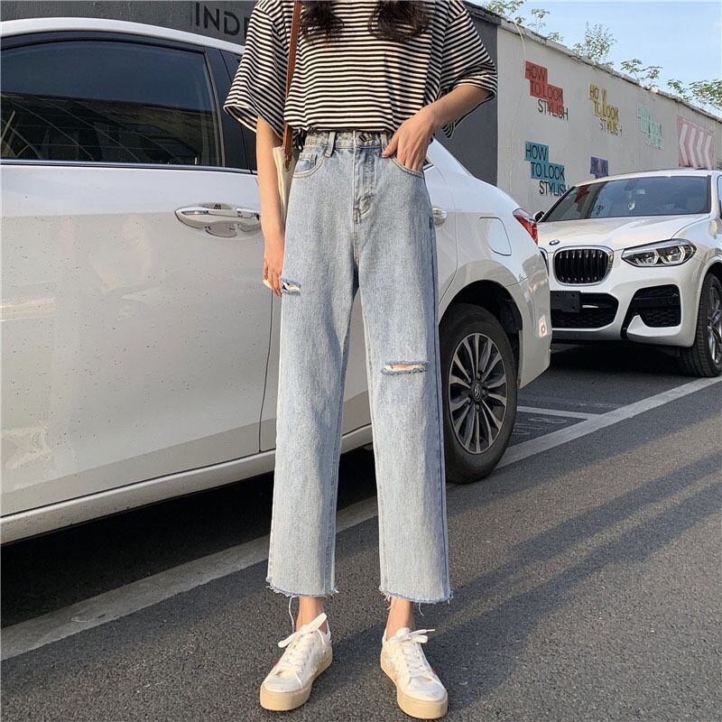 パンツ スプリングジーンズ ルーズハイウェストスリム レッド 春物 YY-ファッション71583149195