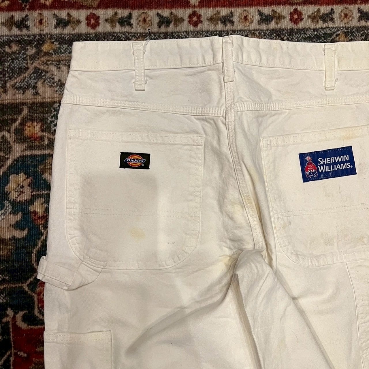 80s〜 Dickies ペインターパンツ ワークパンツ ホワイト ペイント W34