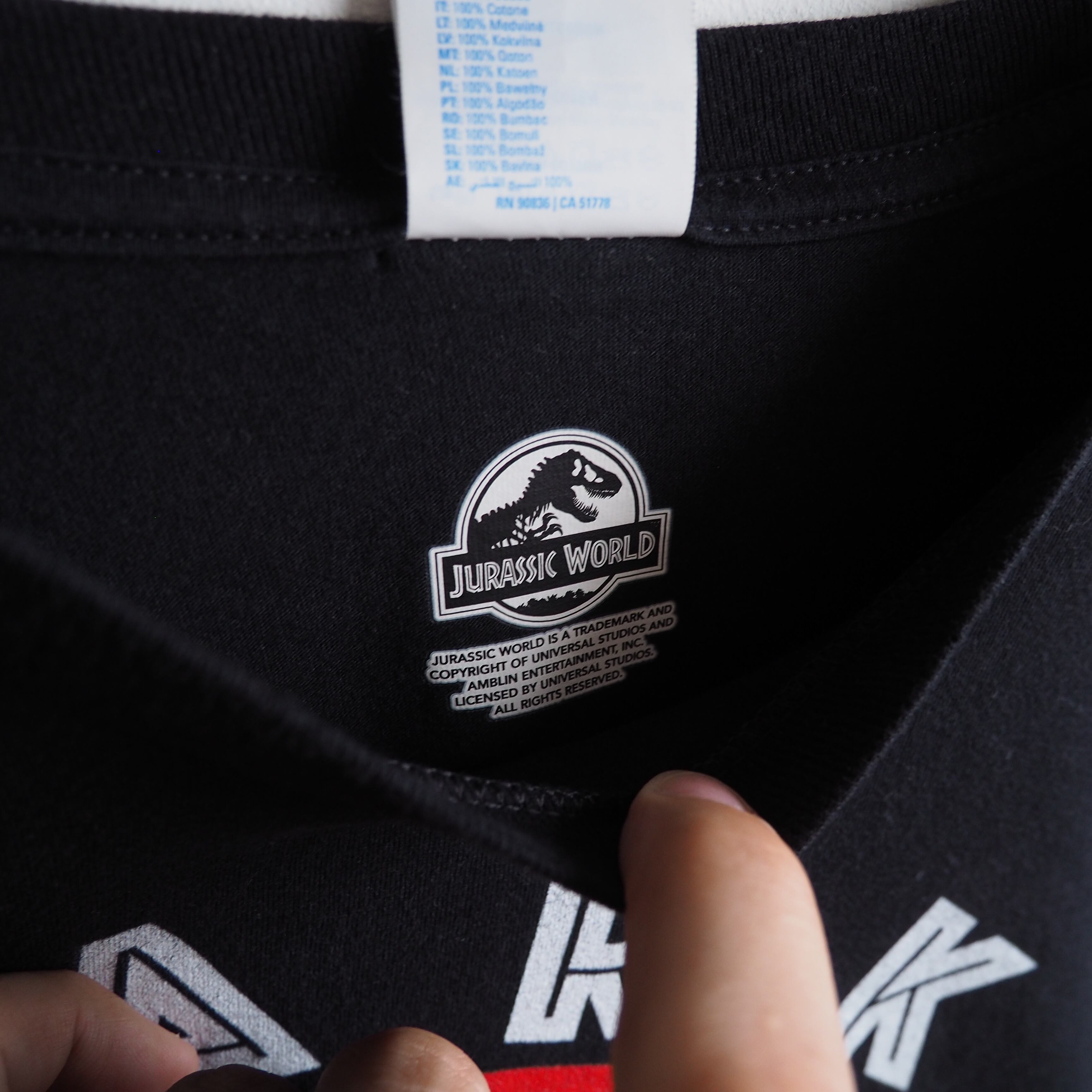 ” JURASSIC PARK ” Movie printed Over silhouette Black Tee