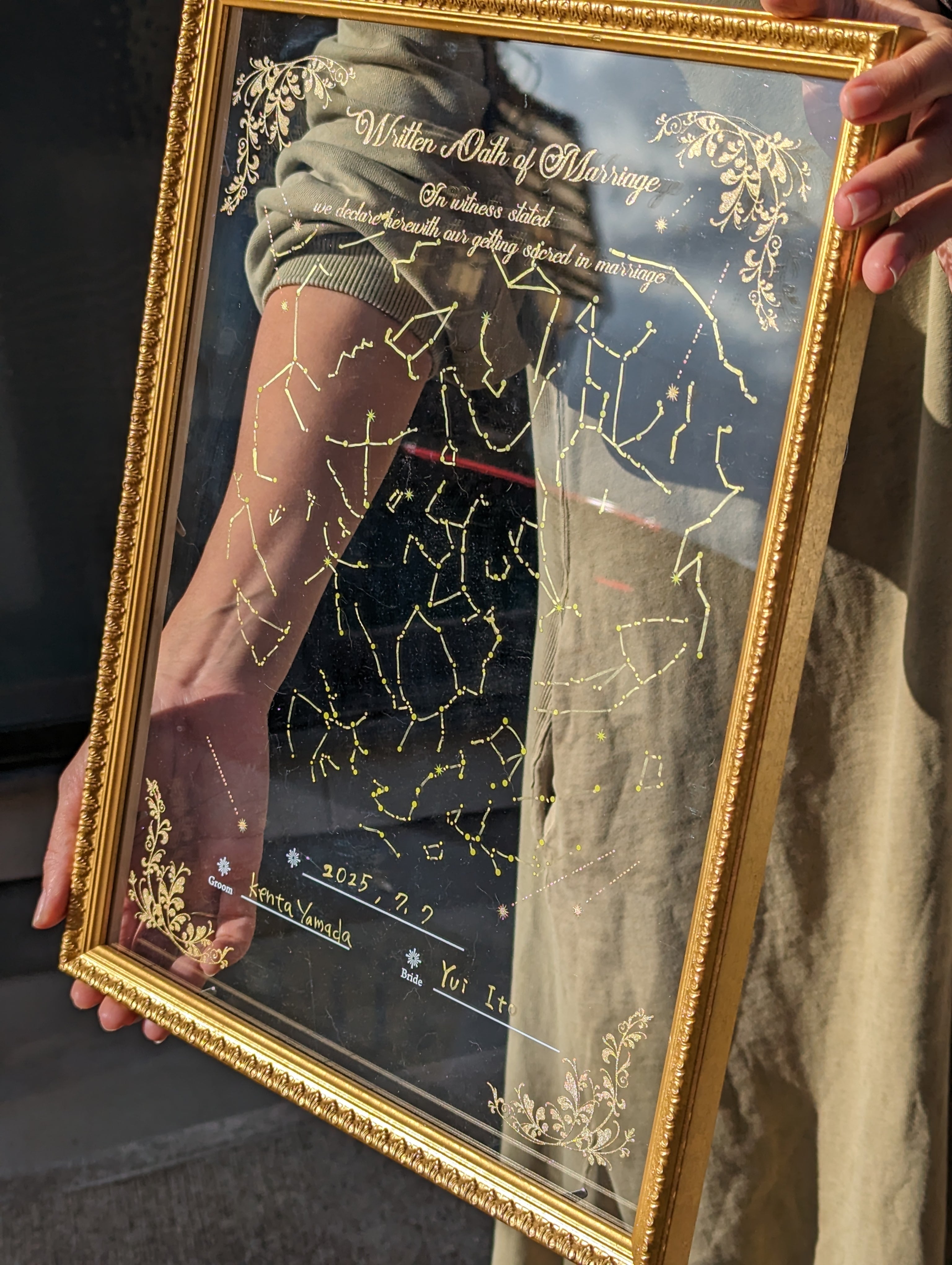 参加型ウェルカムボード【星座の結婚証明】星空｜ガラスとアクリルの2