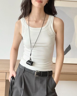Layered style tank top ◇2color　TH3409