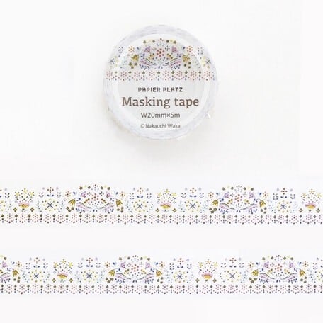 なかうちわか×パピアプラッツ 金箔 ブロドリー 20mmマステ PA03