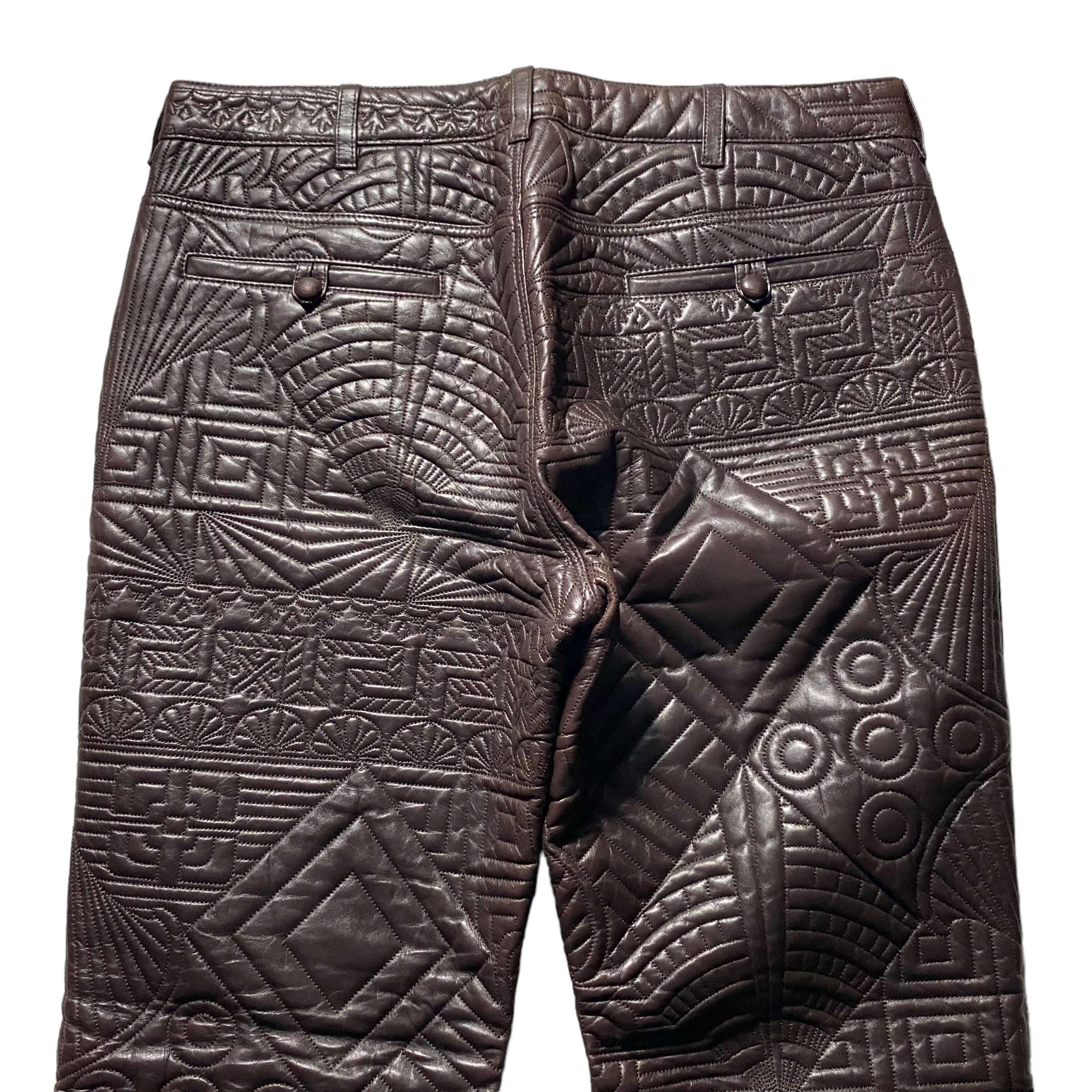 vintage GIANNI VERSACE quilting leather pants | NOIR ONLINE