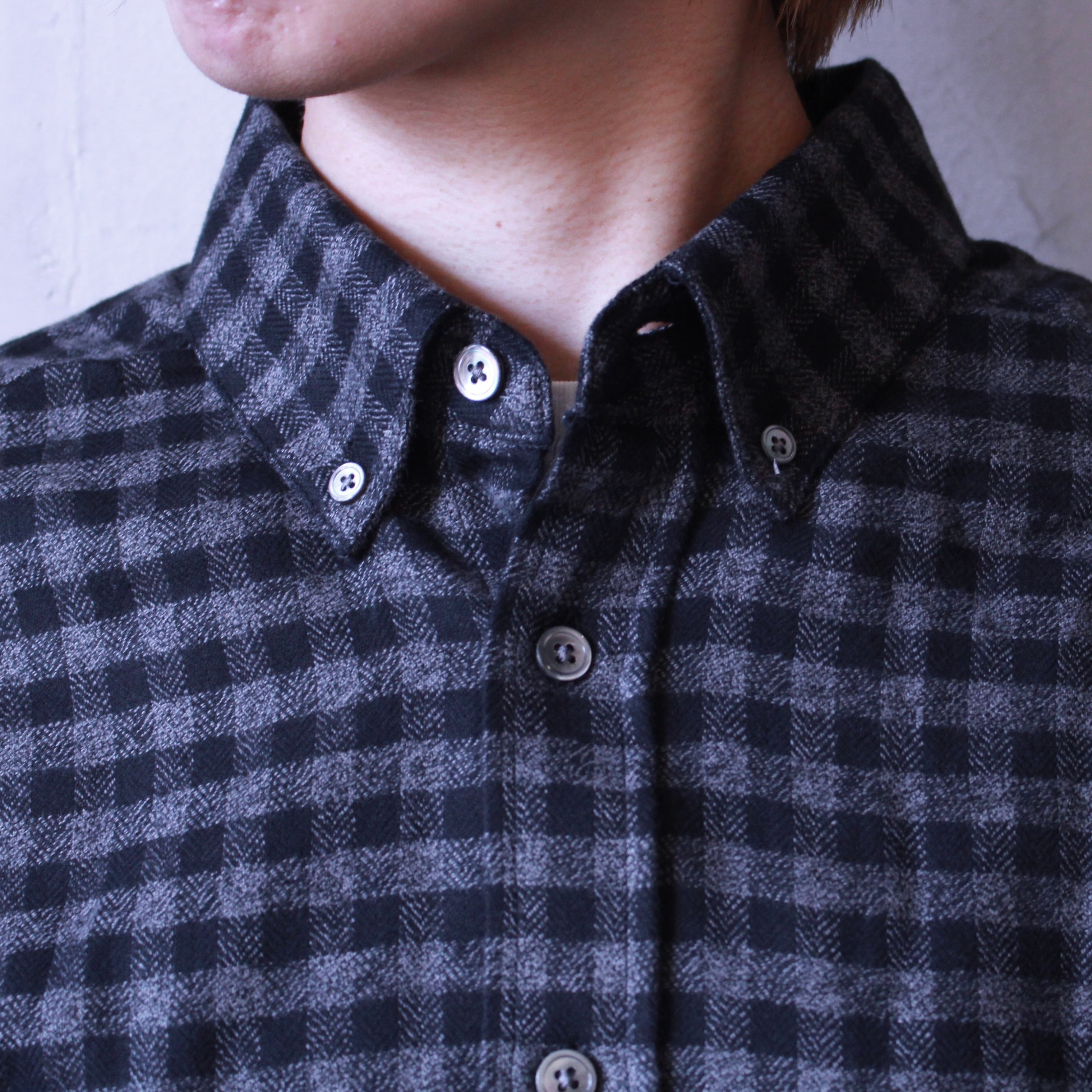 Portuguese cotton flannel shirt - gingham check -