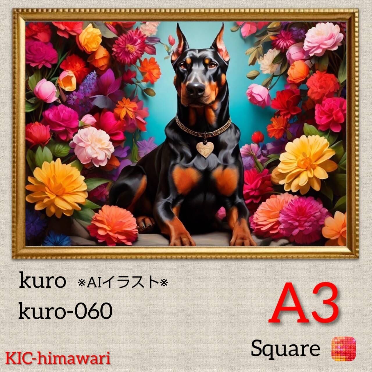 A3サイズ 四角ビーズ【kuro-060】ダイヤモンドアート