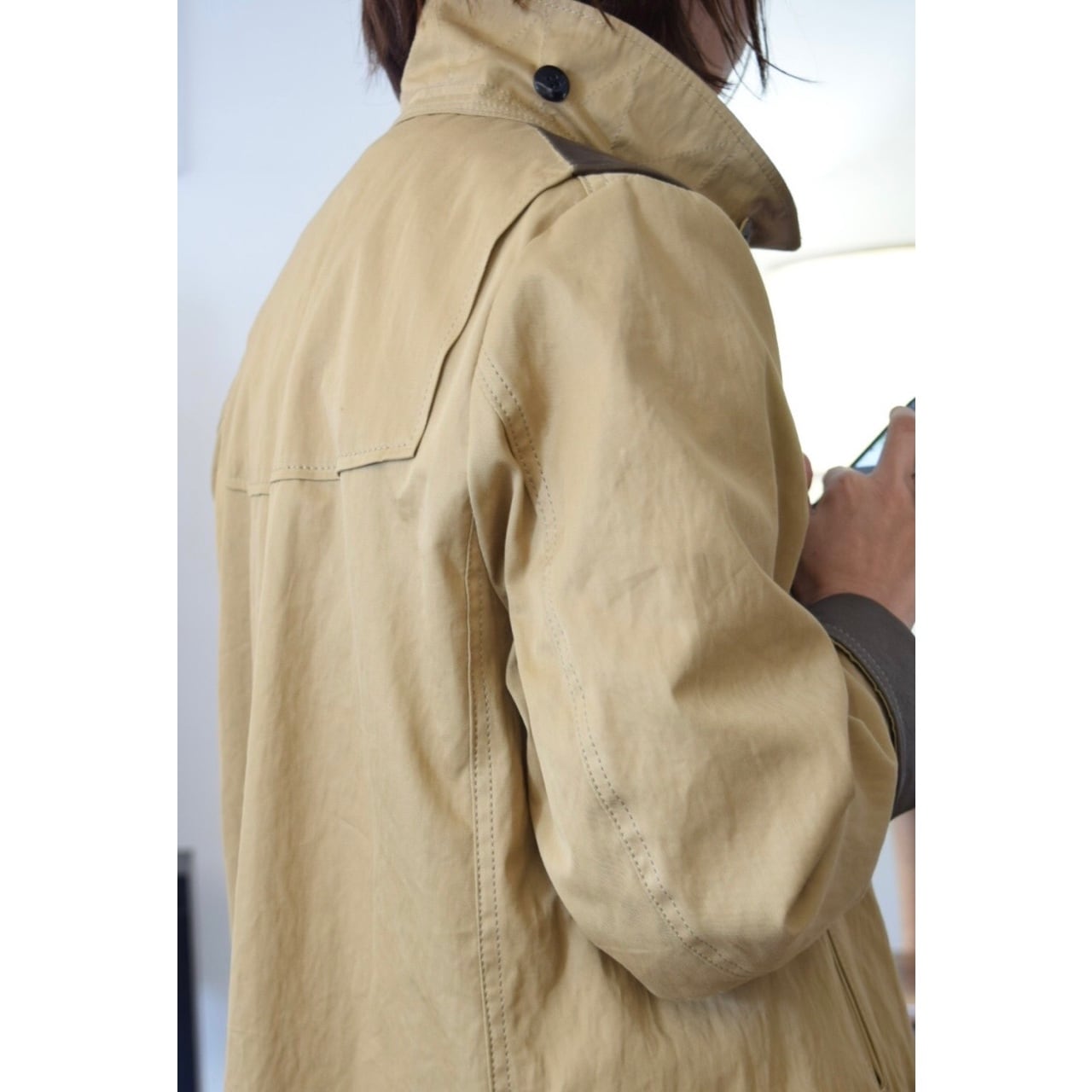 Simva 118-0050G-Khaki Italian Long P-coat Gabardine | O Simva 118-0050G-Khaki Italian Long P-coat Gabardine | O
