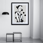 Elegant｜モノクロームの女性美を描いたスタイリッシュアートポスター｜クラシックな気品と現代的感性が調和する上品インテリアA4ポスター