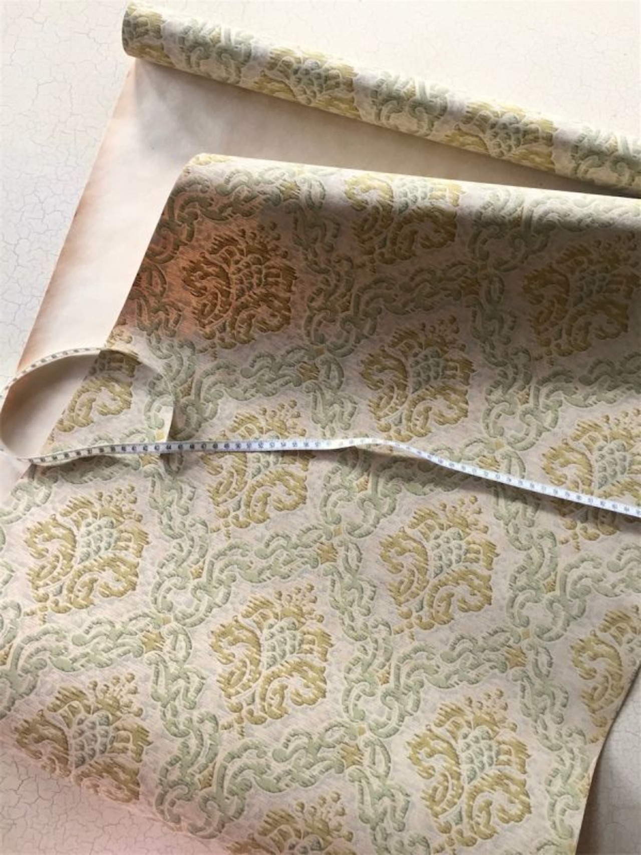 60s フランス 甘い寓話の壁紙 ボタニカル的緑葡萄の実る頃 ウォールペーパー アンティーク